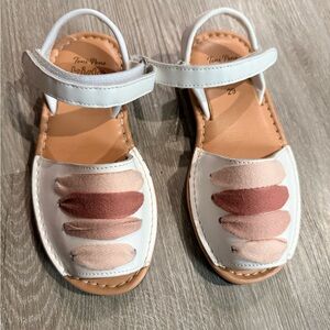 Toni Pons Frailera Style Textile Natur Avarca Sandals White and Pink ribbon 11.5